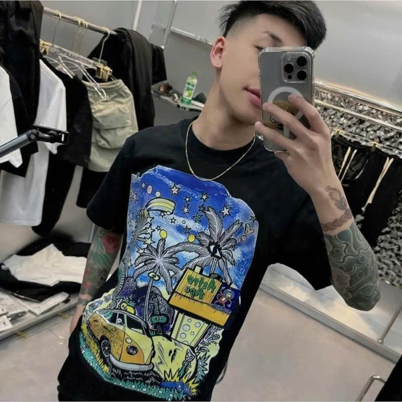Áo phông nam nữ cộc tay cổ tròn Cây Dừa in oto boy phố mới 2