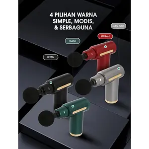 [Hanshi] Alat pijat elektrik Getar Massage Gun 4 in 1 Alat Terapi Relaksasi Otot / Alat  Pijit elektrik Punggung Leher Tubuh
