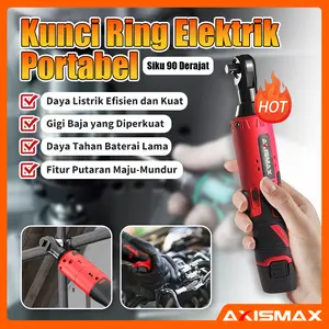 Kunci Ratchet Elektrik 500N/M, dengan Lampu LED dan Kunci Soket Alat Listrik Cerdas (10mm, 11mm, 12mm, 13mm, 14mm, 15mm, 17mm) Kunci TorsiKunci Angin Ratchet 3/8" Pneumatik Kunci Ratchet dengan Output Torsi Maksimal 90N.m kunci pas ratchet  Kunci Rat