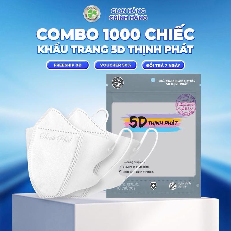 MÃ SỈ 1000 Chiếc Khẩu Trang 5D Thịnh Phát Phụ Kiện Mask Chất Liệu Vải Không Dệt Cao Cấp Kiểu Dáng 3D Thông Minh Bảo Vệ Toàn Diện Chống Bụi Vi Khuẩn An Toàn Thoải Mái