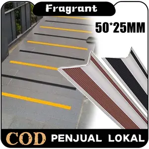 Step Nosing Type L 5x2.5x100cm Lis Karet Pengaman Tangga Lis Tangga Anti Selip untuk Anak Lansia dan Area Basah