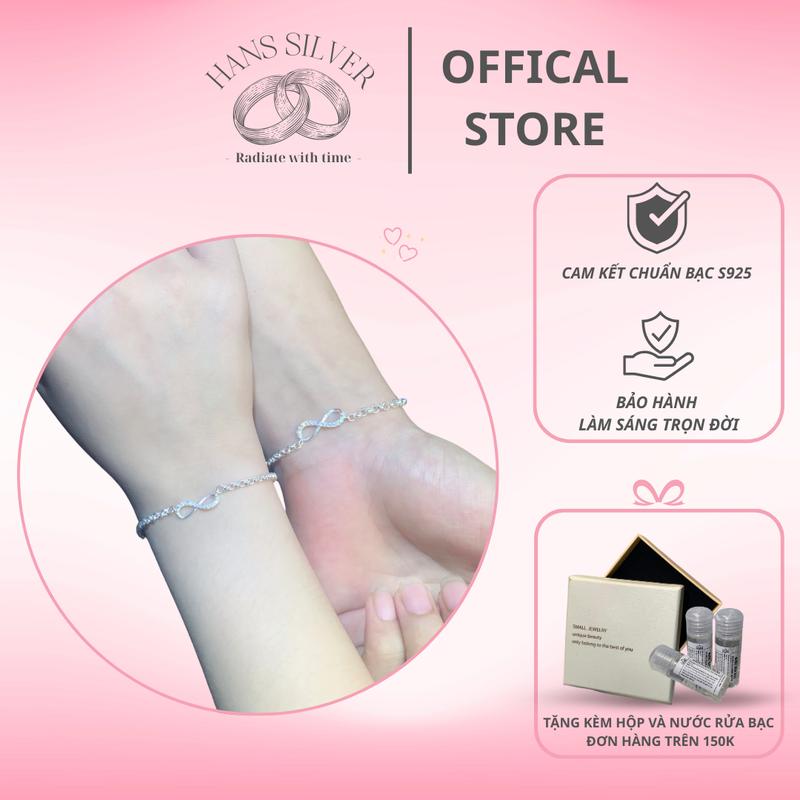 lắc tay vòng tay bạc nam nữ vô cực đôi tình yêu Hans silver LTHA12018