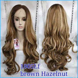 Wig Front Lace Rambut Palsu Dewasa Panjang 70 CM Curly VW 1805 LF - Brown Hazelnut