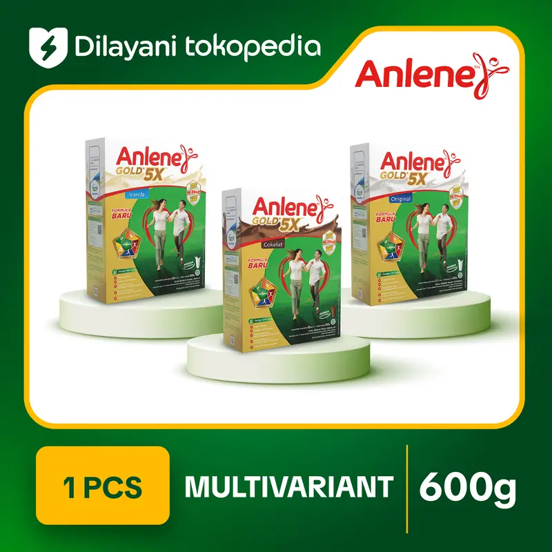 Anlene Gold 5X Susu Bubuk Dewasa 600g - Kuatkan Tulang, Sendi & Otot / Adult Milk Vanilla / Dairy Milk 0