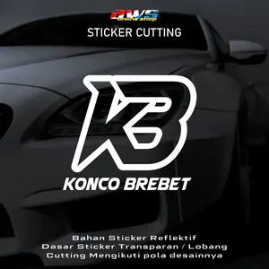 Sticker Cutting KONCO BREBET bahan premium Reflektif Nyala