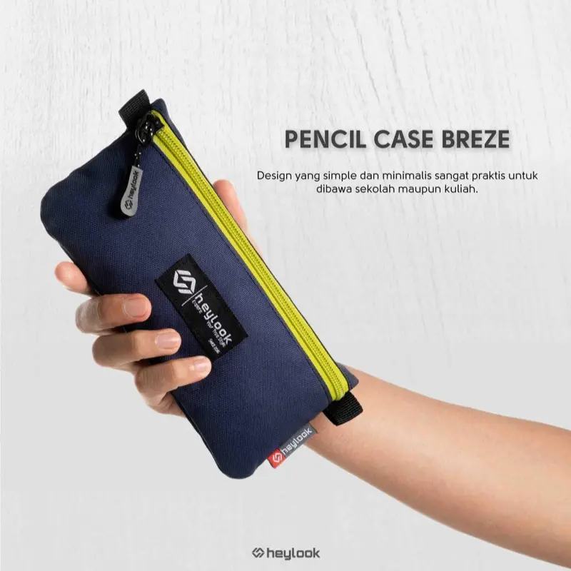 HEYLOOK Tempat Pensil BREZE Kotak Pensil Pencil Case Kostak Anak Atk Sekolah Kuliah Kantor Kerja ALat Tulis Stationery Black 4