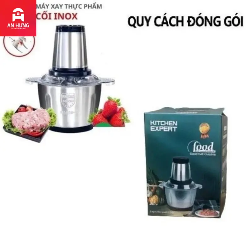 Máy Xay Đa Năng Kitchen Expert Inox 4 lưỡi dung tích 2L , công xuất cao Xay Sinh Tố , Xay Thịt ... 4