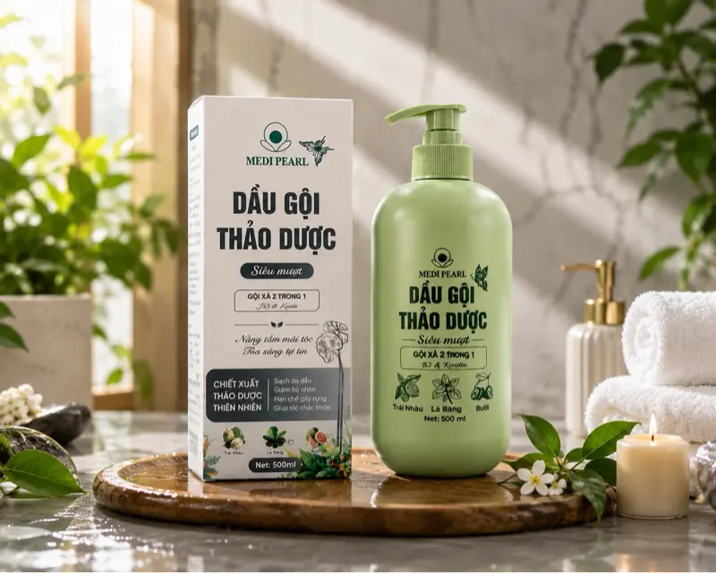 Dầu Gội Thảo Dược Siêu Mượt Gói Xà 2 Trong 1, Chiết Xuất Thảo Dược Thiên Nhiên