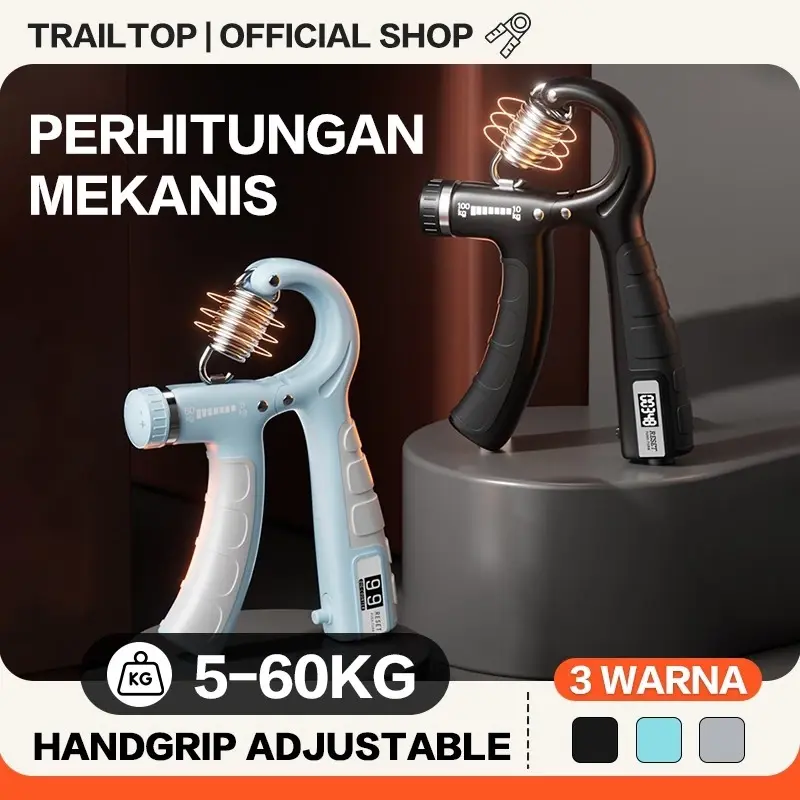 TrailTop Handgrip Adjustable Alat Bantu Fitness Otot Lengan Tangan Portable Hand Grip Intensitas 5-60Kg