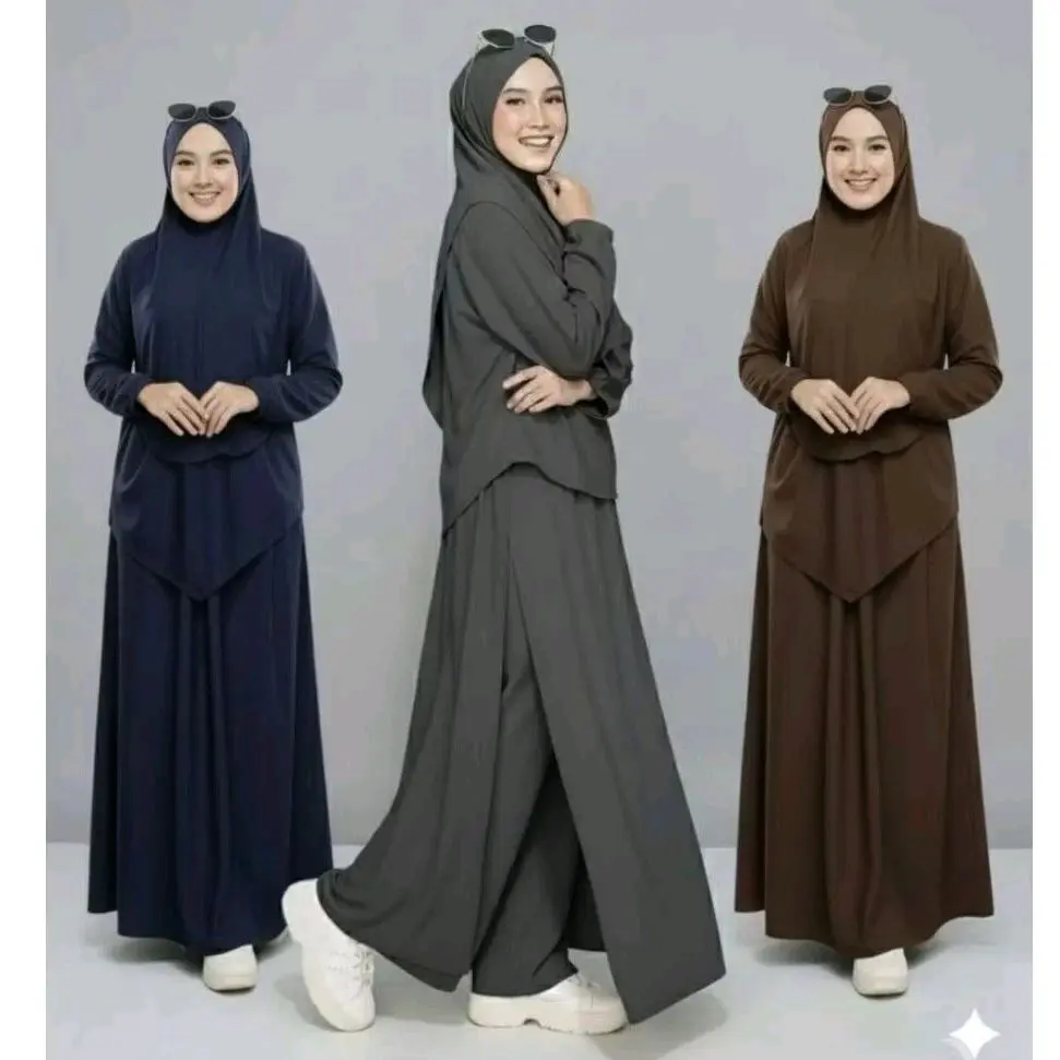 Gamis olahraga syar'i all 4 in 1 all size muat di BB 40-95kg