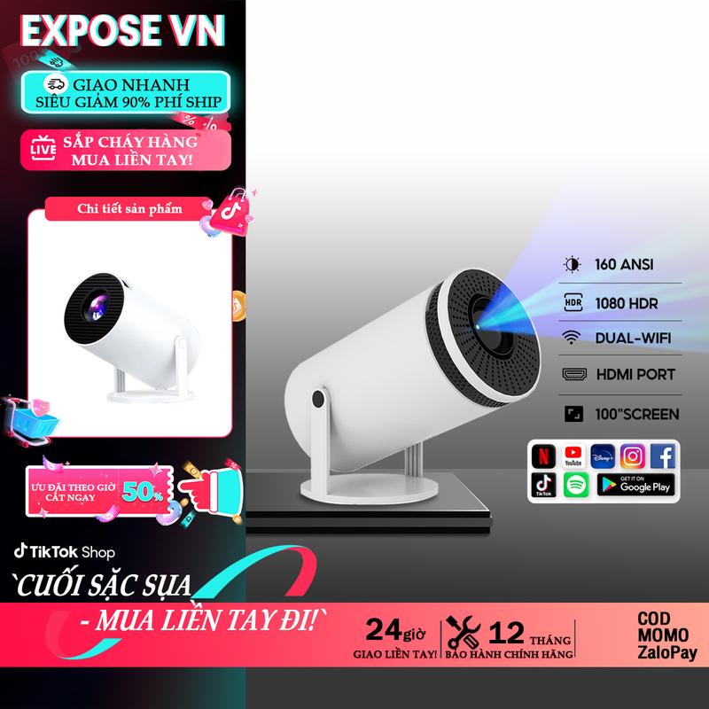 Máy chiếu mini thông minh 4K cho điện thoại 1100 Lumen hỗ trợ máy chiếu LED WIFI ios / Android có chân đế