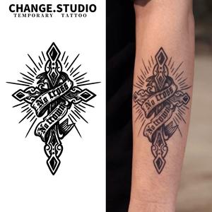 รอยสักกากบาท รอยสักชั่วคราว ติดทนนาน 15 วัน กันน้ำ กันคม กาว สติ๊กเกอร์รอยสัก