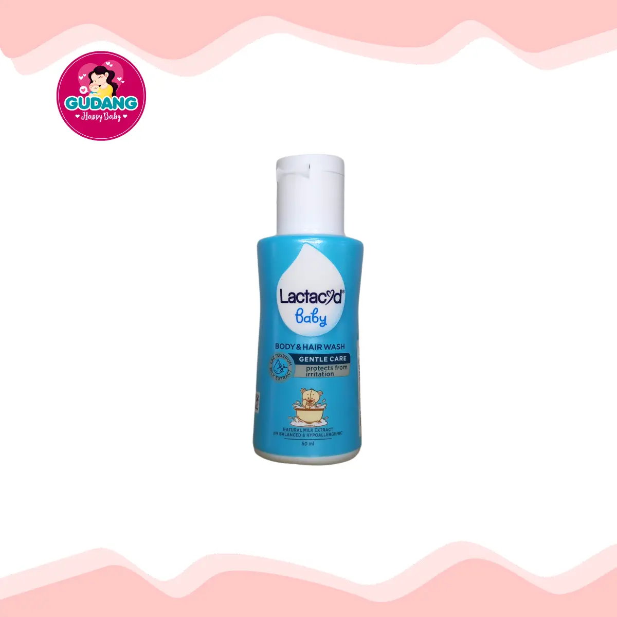 Lactacyd Baby Gentle Care 2in1 Body Wash and Hair Shampoo 60ml – Shampo & Sabu Cair Bayi  Liquid Kulit Sabun Ruam Sensitif