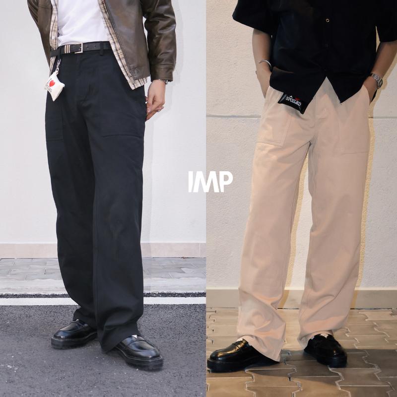 XẢ HÀNG - Quần Kaki Wide Fit form suông cạp chun co dãn phong cách tối giản Nam Menswear