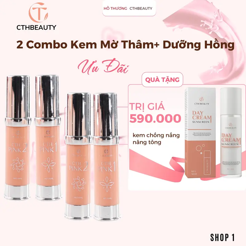 Combo kem dưỡng hồng + kem mờ thâm kích hồng- Hồ Thương CTHPink (mã LIVE) 1