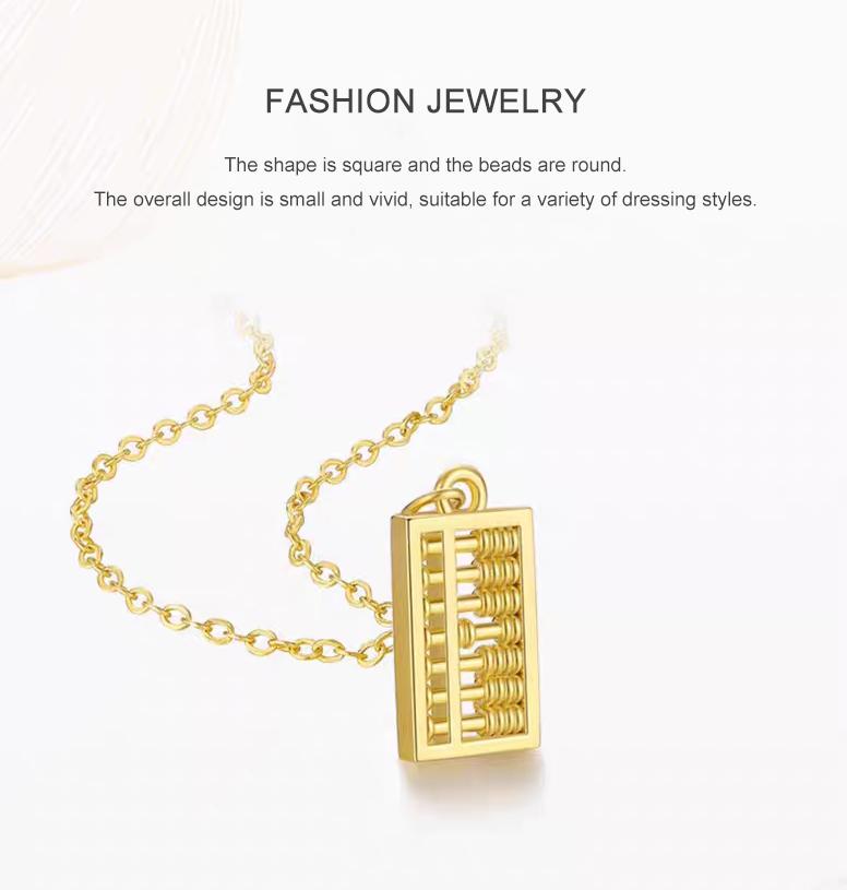 Product Introduction of 【Chow Tai Seng】18K Au750 Gold Rose Flower & Abacus Hot-selling Daily Fashion Pendant Necklace (with gift chain) 10