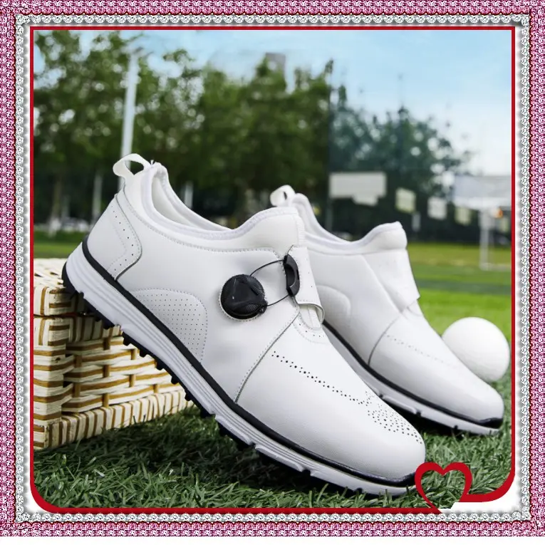 Golf shoes, golf shoes men golf shoes for men high quality knobs buckle comfortable casual professional golf shoes sneakers golf sport shoes trainers shoes for men anti-slip outdoor golf shoes