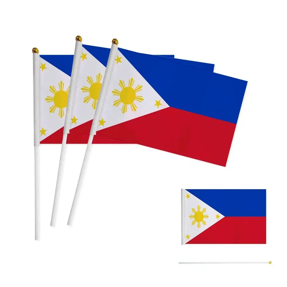 8.3*5.5in Philippines Flag, Filipino Hand Held Small Mini Stick Flags Decorations(5/10/20/50pcs)