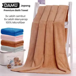 DAMU Bathtowel Jepang Microfiber Premium Tebal Super Lembut Daya Serap Tinggi 3x Lebih Lembut 6x Lebih Menyerap 100% Microfiber