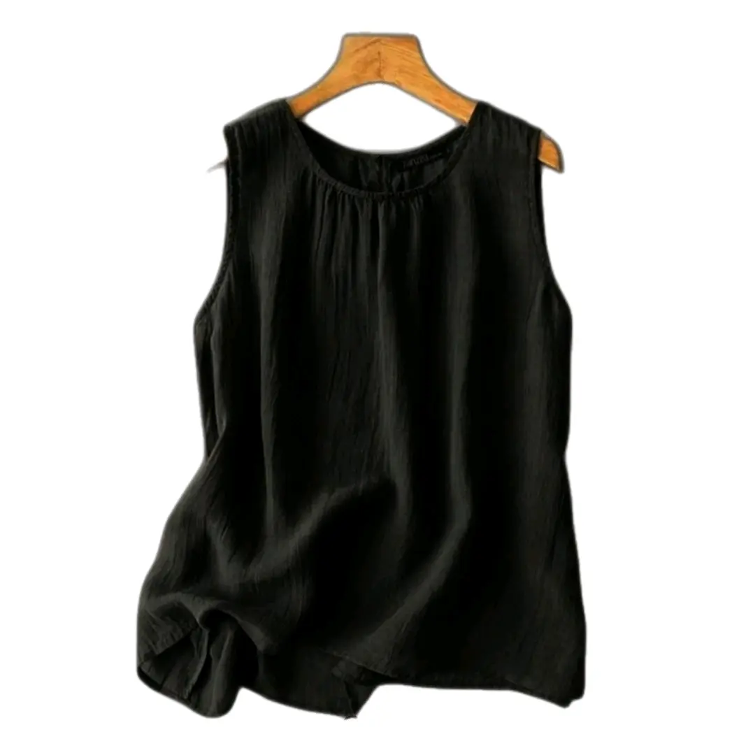 NH Top Atasan Tanpa Lengan Crinkle Baju Dalaman Inner Blazer Wanita Basic Cantik Hitam Tebal Nyaman Panjang Tank Top Melar Simple Outer Katun Singlet Lembut Rompi inner vest