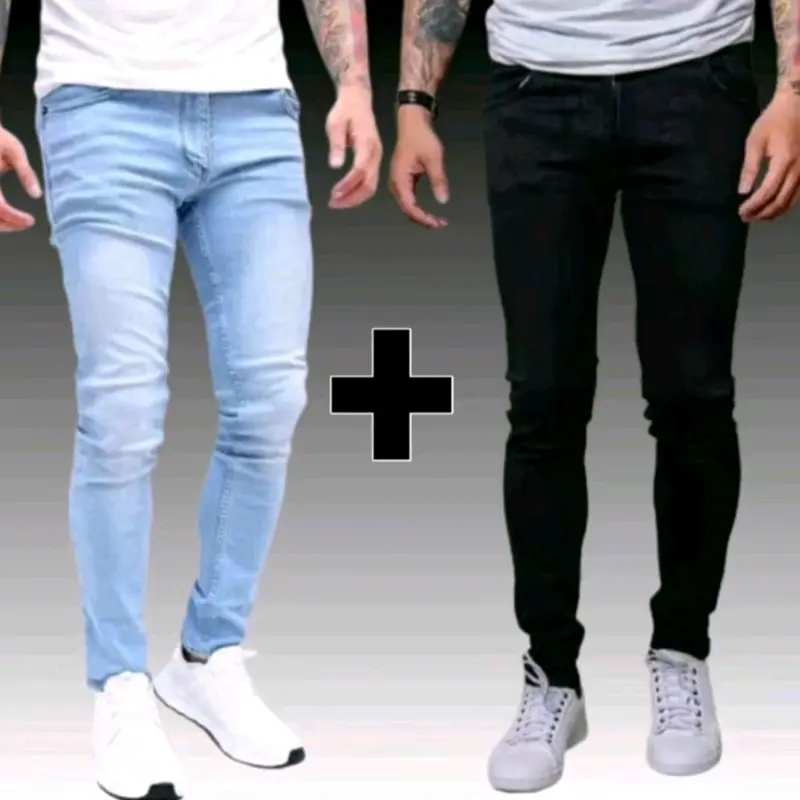 {PROMO PAKET} Beli 1 Gratis 1 Celana Jeans Panjang Pria Slimfit Bahan Soft Jeans Melar Stretch Size 27-38 Hitam Pensil Skinny Cowok 1