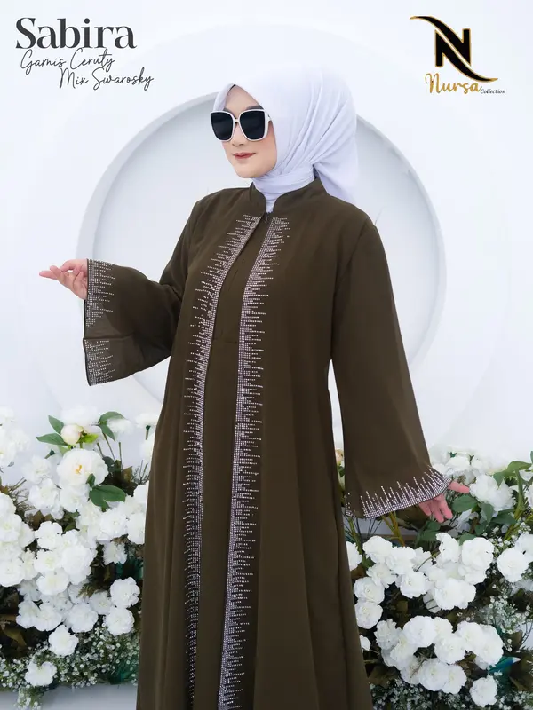 SABIRA GAMIS X KAK FIKY Gamis Ceruty BabbyDoll Premium Full Furing 4