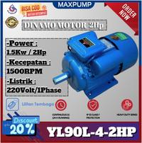 Gambar Maxpump Motor Dinamo Listrik 1 Phase 2 HP 1400 RPM 4 Pole 1450 Rpm 220V Body Kokoh Gulungan Tembaga Penggerak Mesin Berkualitas Electric Motor 1Phase 1500 RPM Dynamo Elektro Motor dari Poseidonpump Kota Administrasi Jakarta Utara 1 Tokopedia