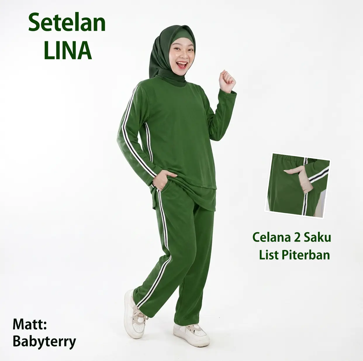 SETELAN LINA Setelan Olahraga Training Wanita Muslimah baju celana  panjang Sport Polos set  olahraga