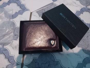 Product Review of BOSTANTEN Dompet Pria Koin Ritsleting Kulit PU Tiga Kali Lipat Hitam/Coklat/Kopi from t**🐟 1