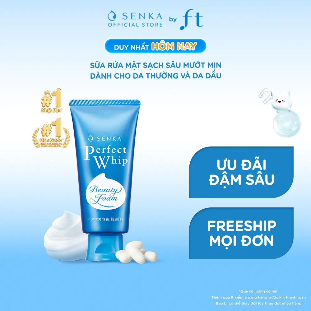 Sữa rửa mặt sạch sâu mướt mịn SENKA PERFECT WHIP 120G