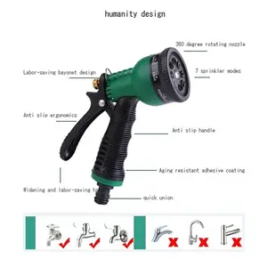 8 Mode High Pressure Garden Water Gun Hose Nozzle Car Washing Yard Water Sprayer Irrigation Pipe Tube Nozzle Sprinkle Tools