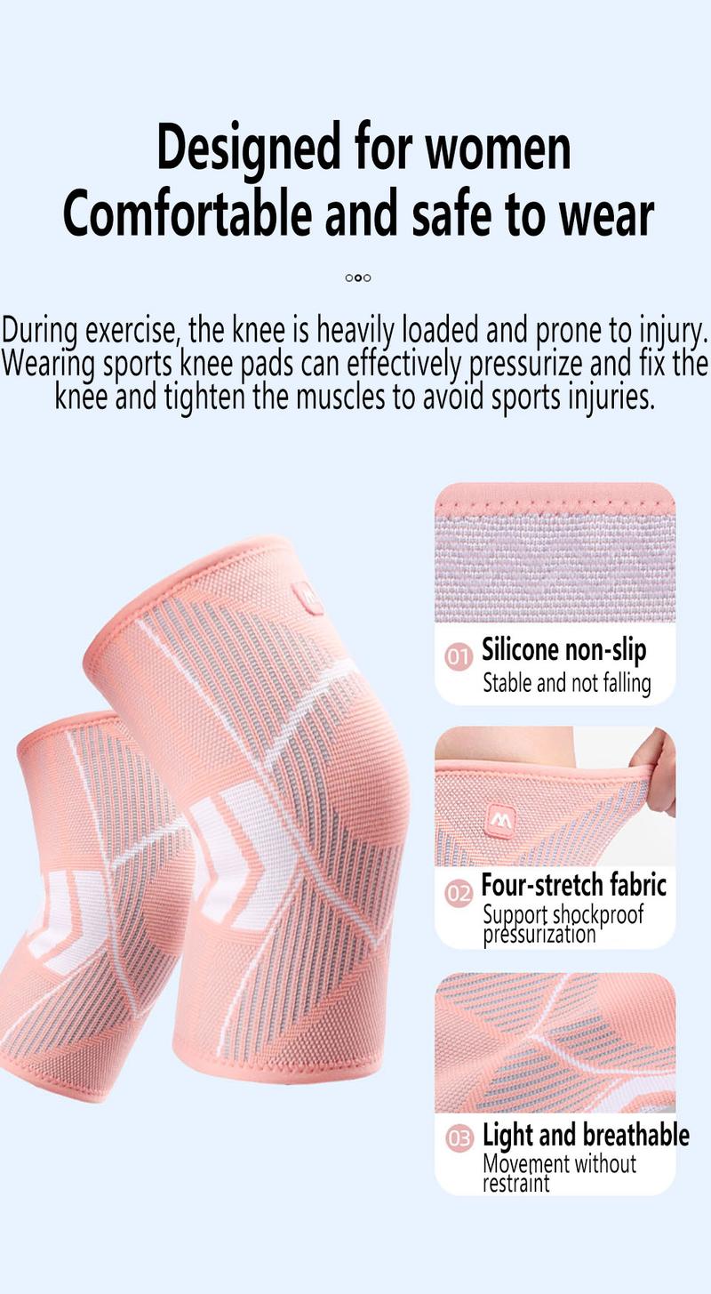 Product Introduction of KOKOSSI 1Piece Knitted Sports Fitness Kneepad Anti Slip Four Sided Elastic Nylon Breathable Sweat Absorbing Knee Sleeve 16