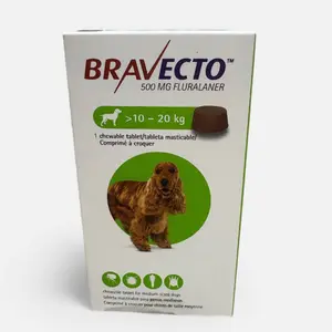 BRAVECTO 500 MG Fluralaner Obat Kutu Anjing 10-20 kg Chewable Tablet 90 Hari