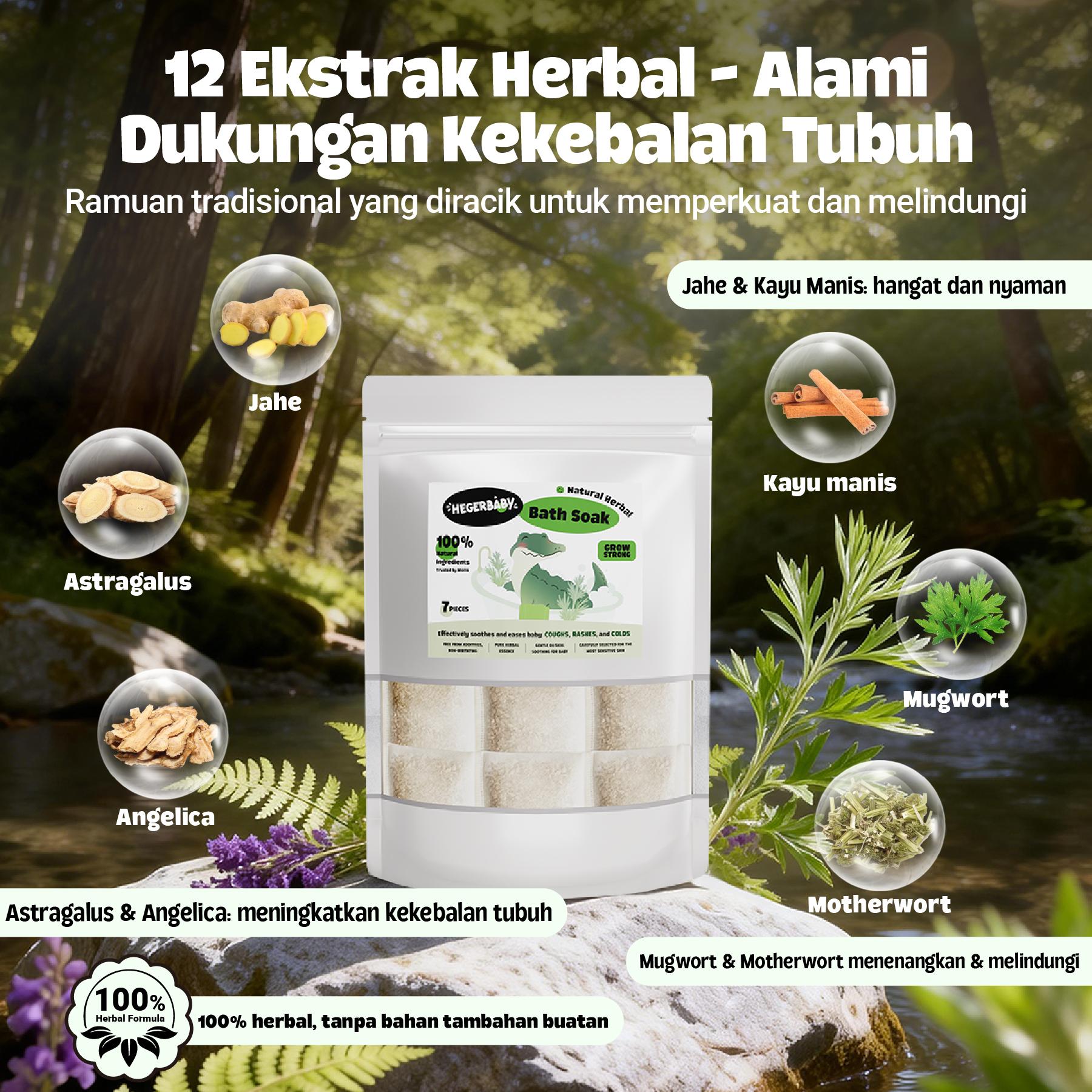 [Live] Hegerbaby Ramuan Bath Bayi Herbal - Formula 100% Alami Untuk Meningkatkan Kekebalan Anak Anda, Meredakan Gejala Pilek Dan Mengobati Ruam