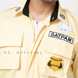 RS. COLLECTION || seragam pdl satpam kerah hitam tangan panjang