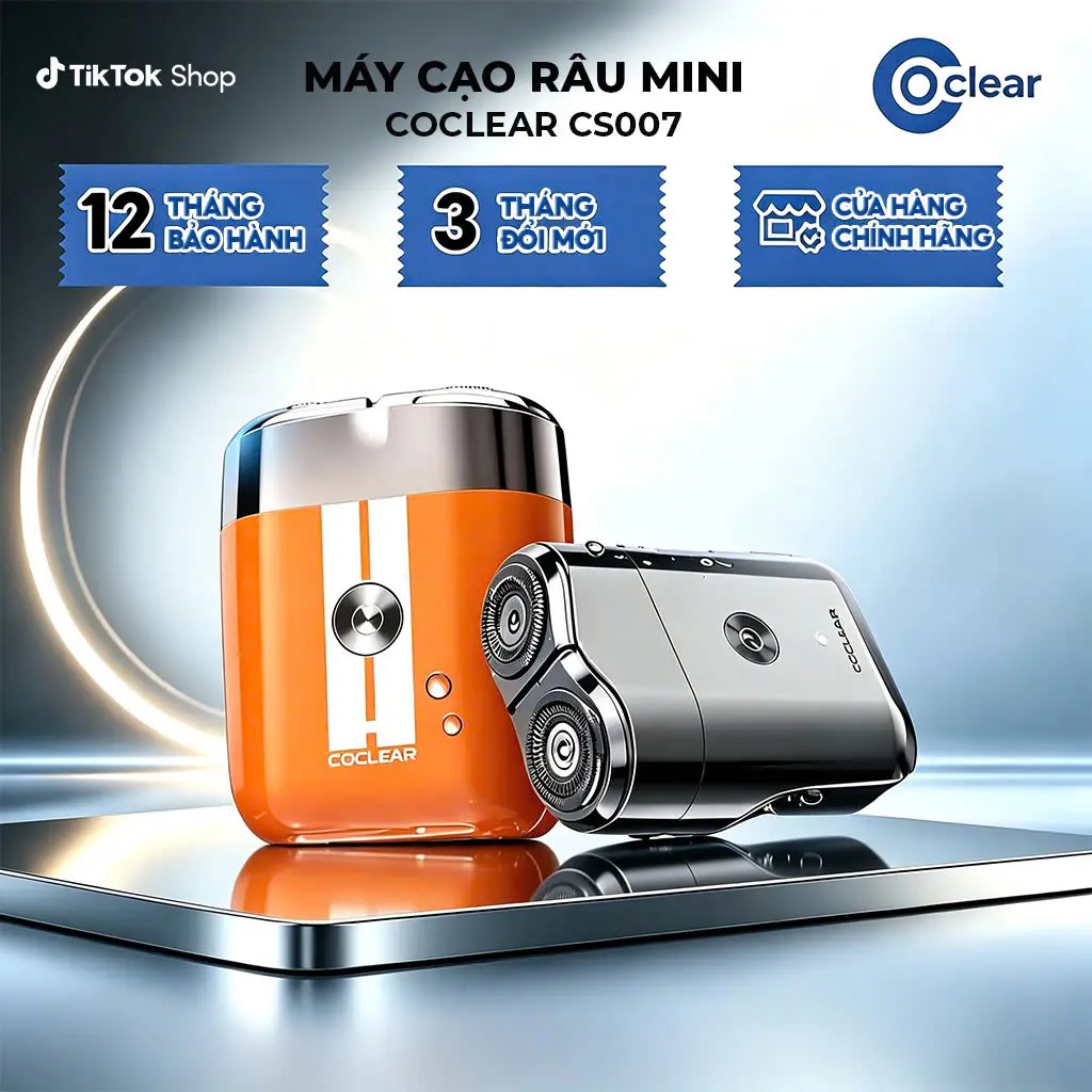Máy cạo râu mini coclear CS007 toàn thân có thể rửa nước, sạc nhanhType-C 1.5 giờ, khóa du lịch thông minh. Bảo hành một năm
