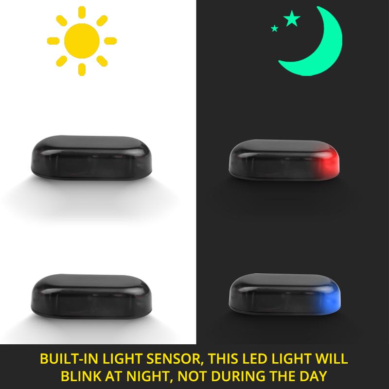 Car Solar Powered Security Dummy Alarm Wireless Warning Anti-Theft Caution Lamps LED Flashing Imitation Decorative Lights 7
