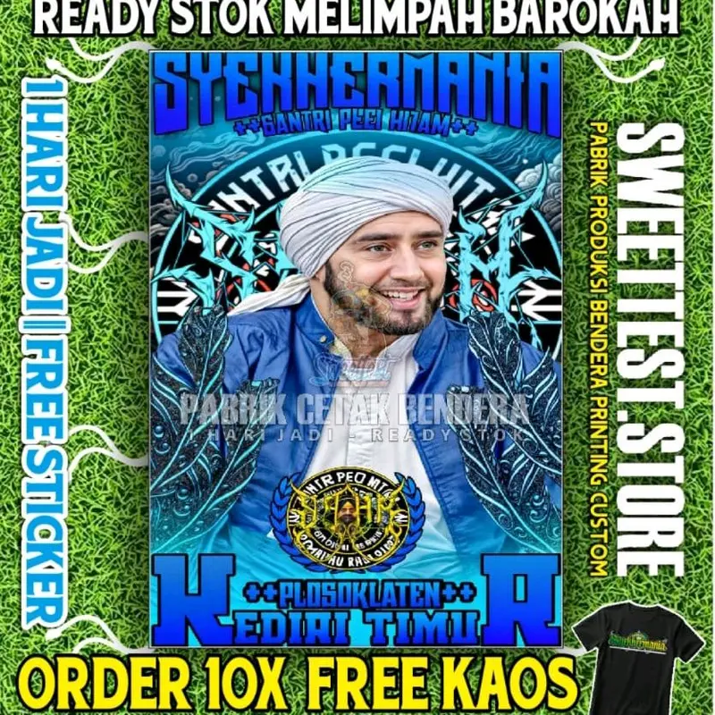 1 HARI JADI TERLARIS + DESAIN MAFIA SHOLAWAT TERBARU, BENDERA NU, BENDERA SYEKHERMANIA, IJO DAUN STORE, BENDERA BESAR MURAH Spanduk 0