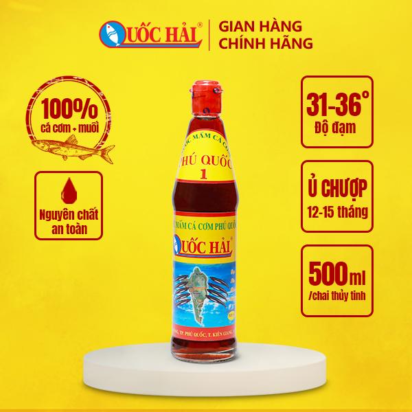  Nước Mắm Truyền Thống Phú Quốc Quốc Hải Số 1 Chai 500ml 