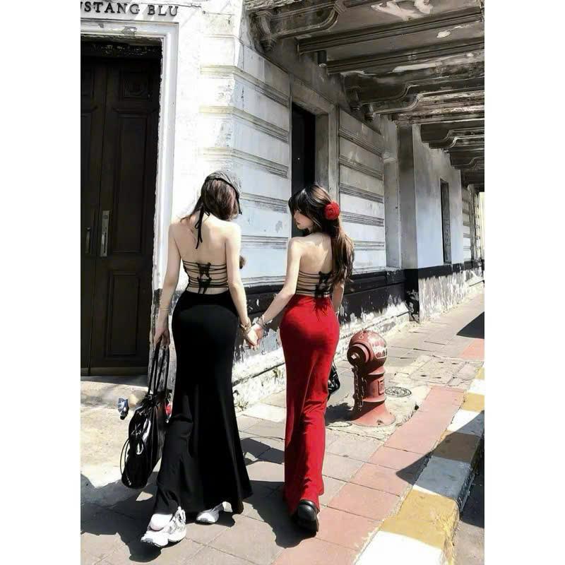 SM - Đầm body nữ dáng dài hở lưng đan dây kết hình hồ điệp tôn dáng Có mút - Thun ladong H736 Váy boby , váy body nữ tôn dáng , váy xinh , váy đi tiệc , váy đi biển