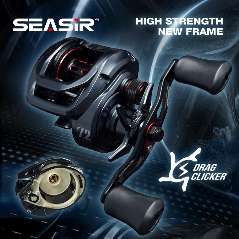 Cuộn câu cá Casting bằng thủy ngân SEASIR 5 + 1BB Tỷ lệ bánh răng 7.2: 1 Lực kéo 204g Hệ thống phanh từ tính 10 cấp Trọng lượng chỉ 8kg Đi kèm với bộ nhấp chuột kéo nam châm N52 Thích hợp cho câu cá biển
