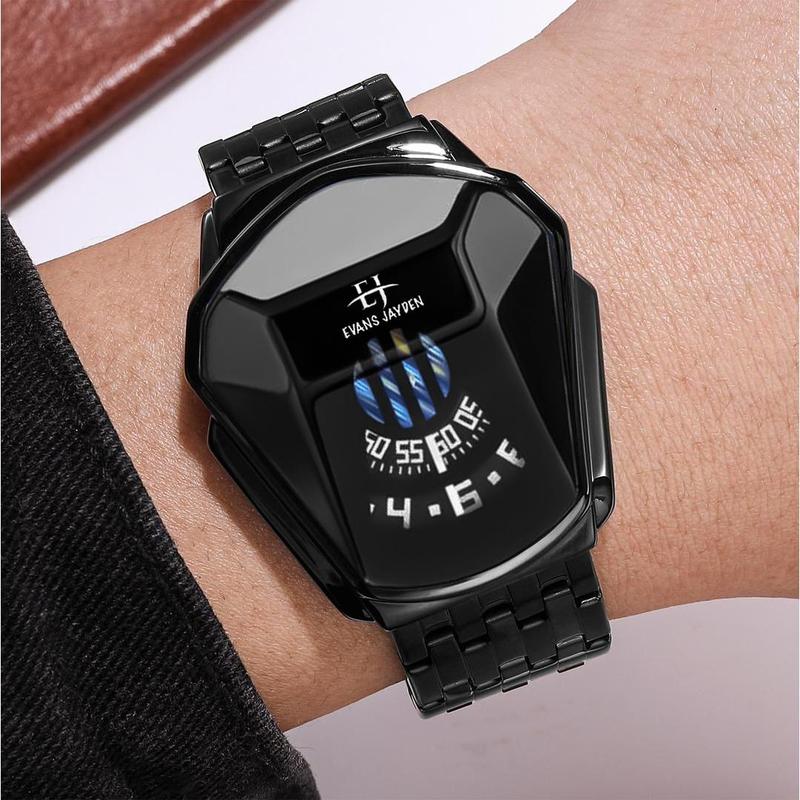 DISKON  Evans Jayden Jam Tangan Pria 9953-1 Rantai Stainless Steel Analog Sapphire Glass Water Resistant 5ATM Watches Kaca 4
