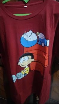 Product Review of Kaos Cewek Cowok Keluarga Ayah Anak Ibu Emon Collection Bahan Katun Lengan Pendek combed baju T-shirt Dewasa Merah Top Wanita Panjang Distro from h**r 0