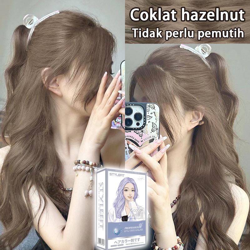Product Introduction of Pengiriman Cepat Menutupi Uban Coklat Cool Hair Color Tanpa Pemutihan Pewarna Rambut Cat Rambut Tidak Merusak Kulit Kepala Cocok Untuk Semua Kulit Milk Tea Golden Brown Burgundy Cranberry Red Penghitam Rambut Uban Warna 16