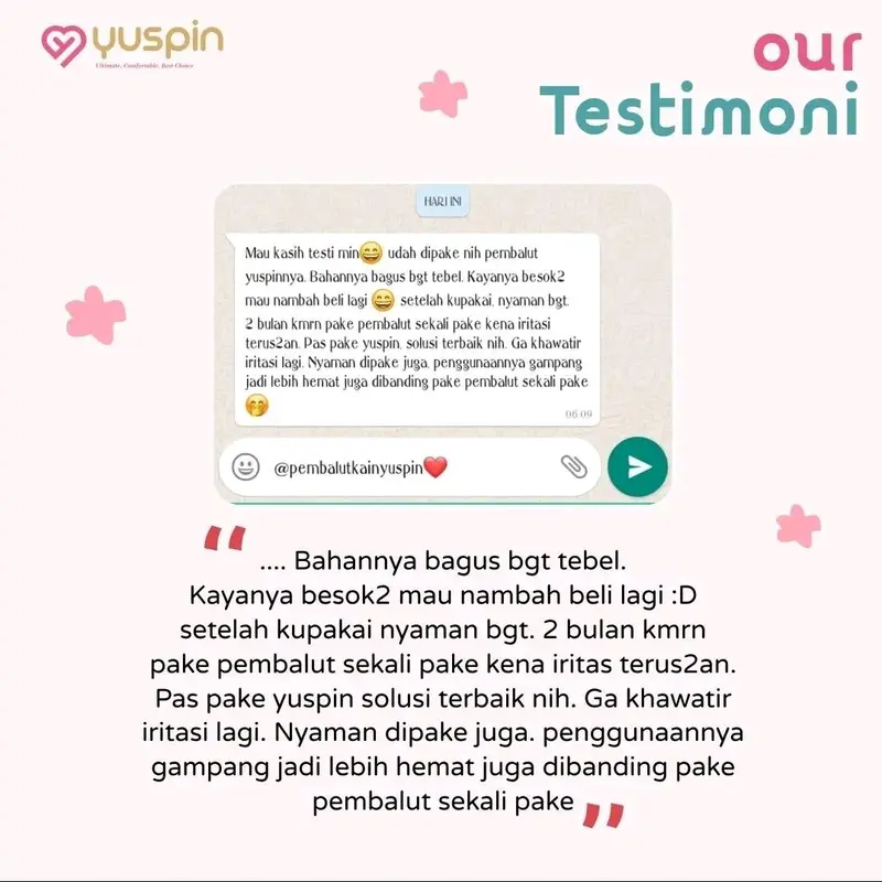 Yuspin PAKET Pembalut Kain Anti Bacterial Silver+ | Menspad Kain Wanita | Pembalut Cuci Ulang Anti Iritasi | Pembalut Sehat | Softex Bebas Klorin 3