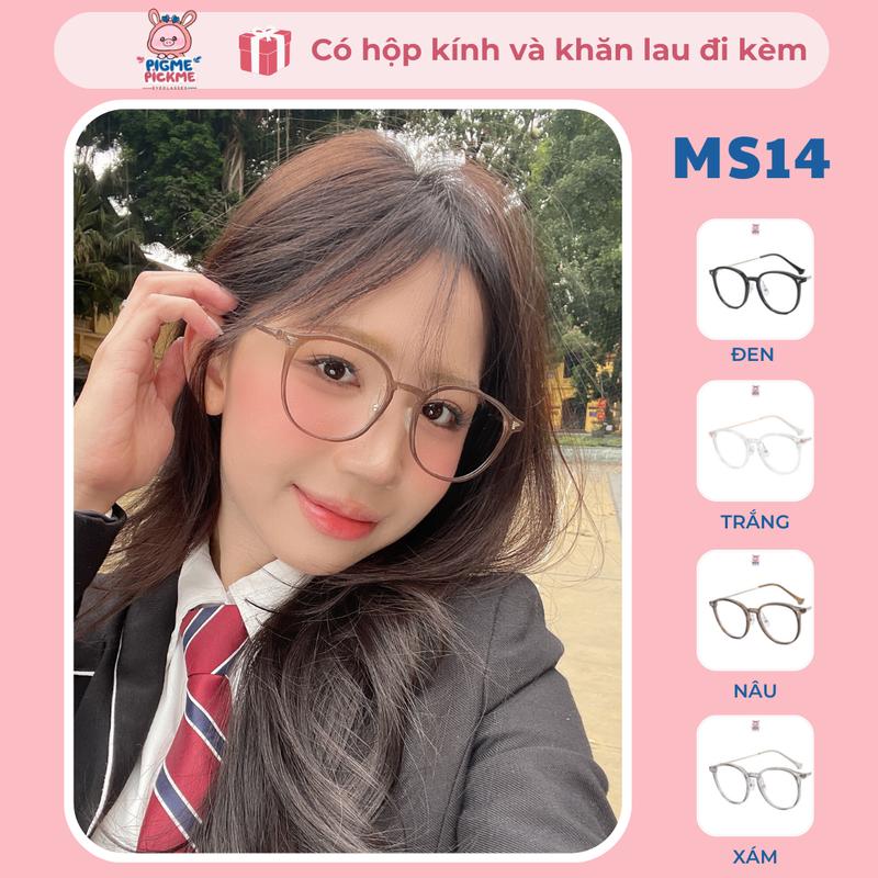 Gọng kính cận nữ siêu nhẹ chất liệu nhựa khung kim loại kiểu dáng thời trang MS14