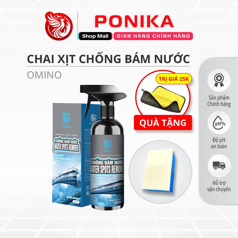 Tặng Khăn + Mút Xốp Chai Xịt Chống Bám Nước Phủ Nano Kính Ô Tô Xe Máy OMINO M97 Chai 300ml - Tạo Hiệu Ứng Lá Sen Tăng Tầm Nhìn