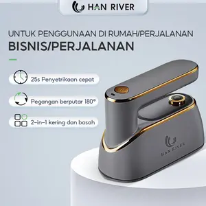 【EXCLUSIVE Andriyadishow】[COD]HAN RIVER Setrika HRYDO3GD setrika baju besi tangan 1200W setrika portabel-hijau