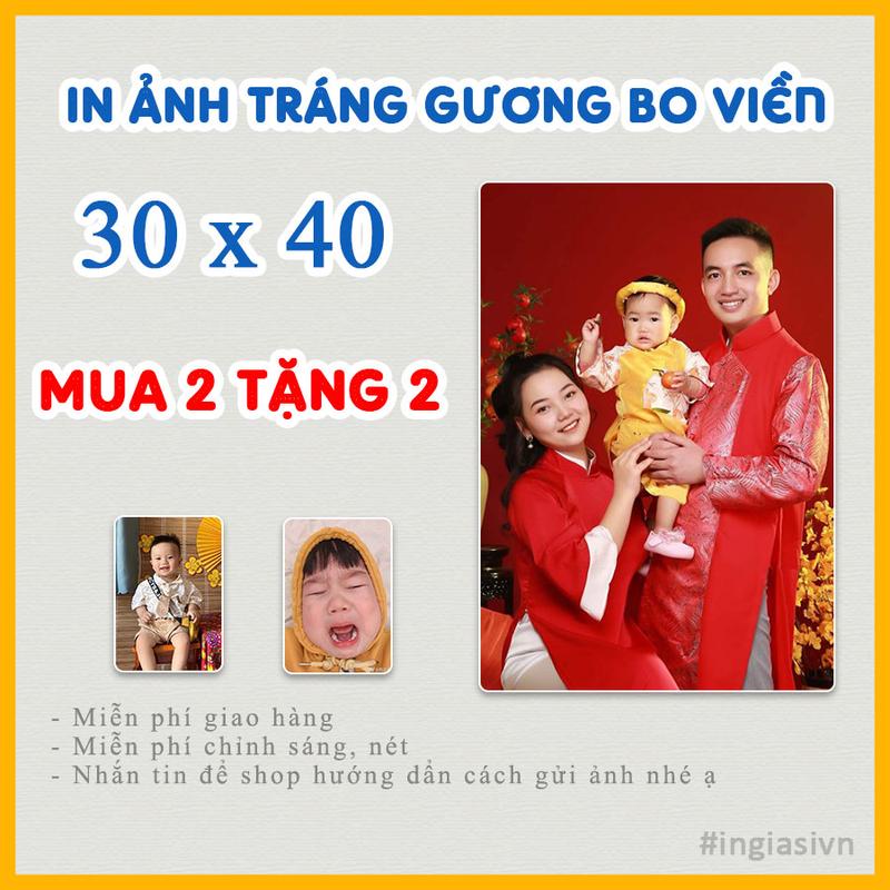 MUA 2 TẶNG 2. Khung ảnh 30x40 miễn phí in ảnh. Loại tráng gương treo tường decor trang trí ảnh cổnng cưới ảnh sinh nhật thôi nôi làm quà tặng bạn bè người thân Khung Tranh Decor Phòng