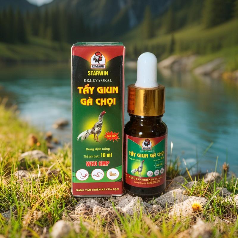 STARWIN - Tẩy Giun Gà Chọi Dr.Leva Oral 10ml - Hỗ Trợ Đường Ruột Khỏe Levamisol HCl & Vitamin B12 - Tăng Đề Kháng & Hấp Thu Dinh Dưỡng Cho Gà - WHO GMP